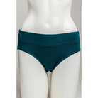 Blue Sky The Hipster panty in Teal shown on a mannequin, from the front view. 
