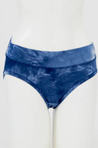 Blue Sky The Hipster panty in Tie Dye shown on a mannequin against a white background, from the front view. 