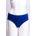 Blue Sky The Hipster panty in Violet Blue shown on a mannequin against a white background, from the front view. 