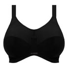Elomi Energise Sports Bra in Black against a white background. 