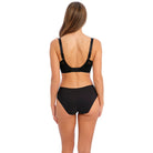 Fantasie Envisage Spacer Bra in Black shown on a model against a white background, with a matching panty from the back view. 