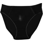 Rufina High Cut Microfiber Bikini in black shown against a white background. 