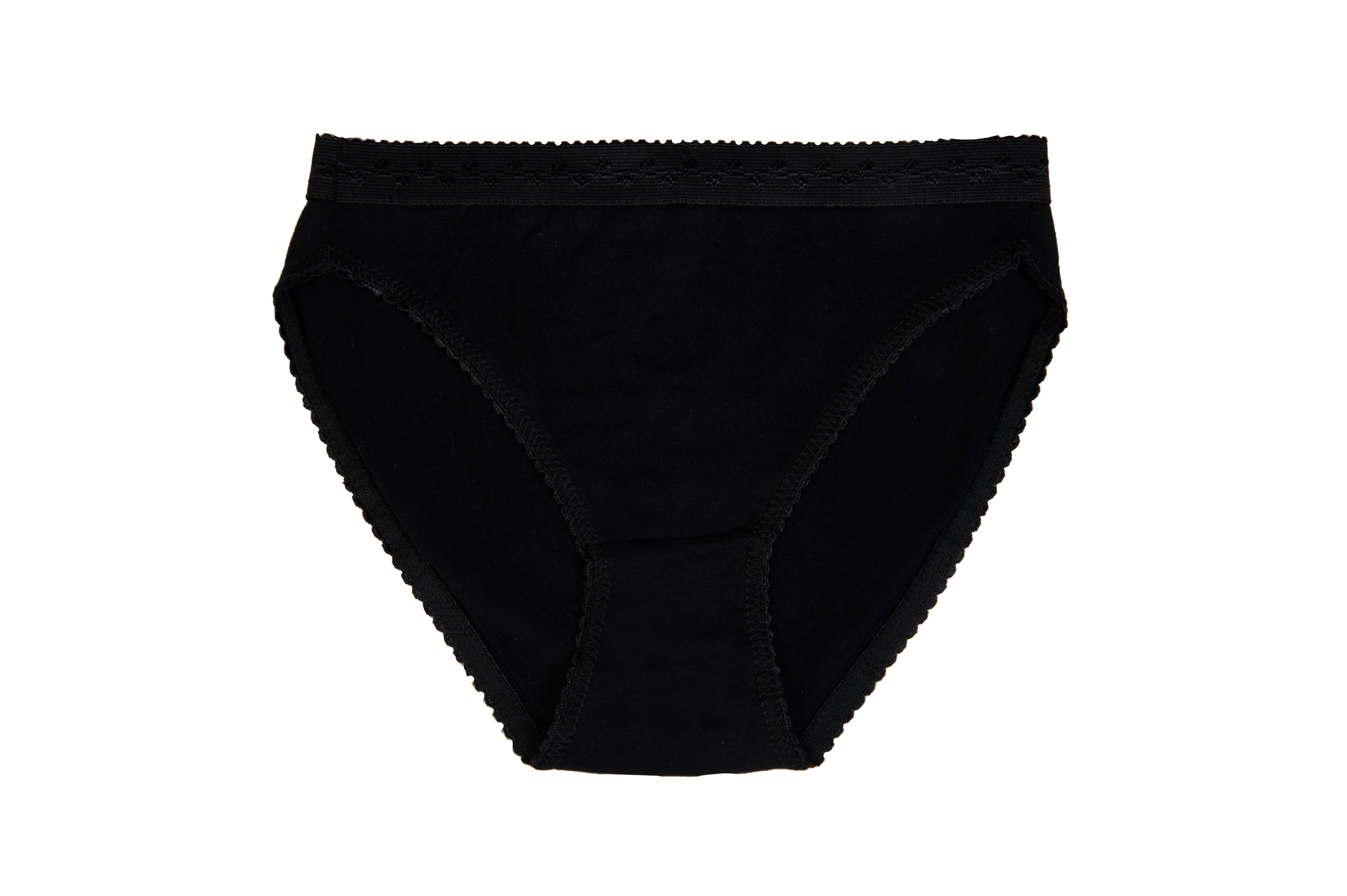 Black women's underwear on a white background