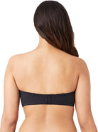 Wacoal Red Carpet Strapless Bra in Black worn on a model showing the back band view. 